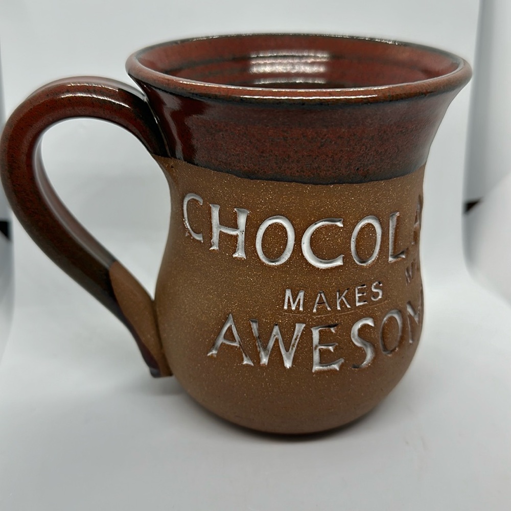 Mudworks Pottery Chocolate makes me AWESOME coffee mug.
